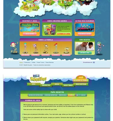 a website page with a bunch of different types of webpages