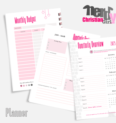 Pink girly planner inserts