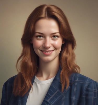 A vibrant collection of framed artworks displayed on a gallery wall. The pieces range from colorful portraits to various artistic styles and themes. Each artwork showcases unique characters or figures, while the frames vary in shape and size. The setting appears lively and creative, with another person standing on the right side.