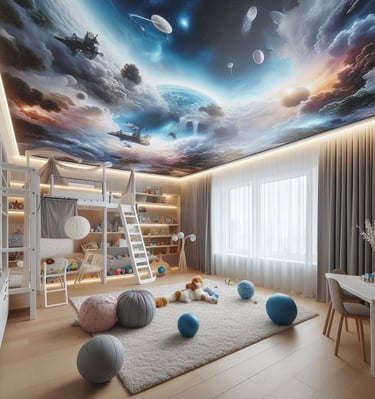 fotomotivdecke - spanndecke im kinderzimmer