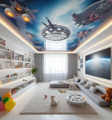 licht - foto-motivdecke im kinderzimmer- schlafzimmer