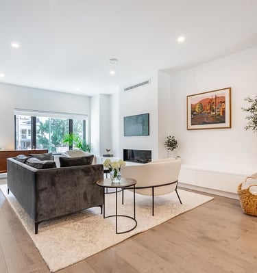 new living room with fire place