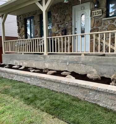 Muret de pavé uni rive-sud