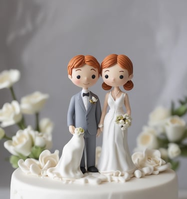 a wedding cake with a bride and groom