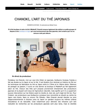 Article paru dans Marie Claire sous le titre : Chanoki, l'art du thé japonais