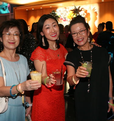 Guests enjoying their mocktails at the party