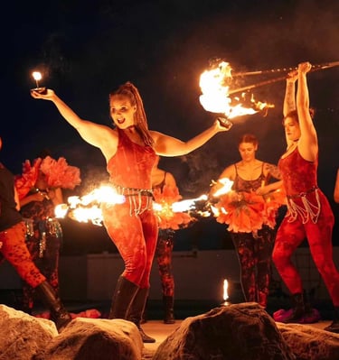 Fire dancers as part of the nights entertainment