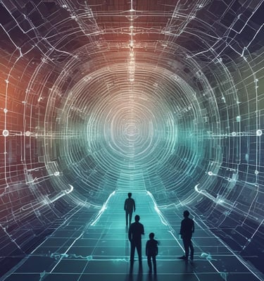 A view of an urban infrastructure featuring a pedestrian bridge covered with protective awnings. Barbed wire and metal fences are in the foreground, suggesting a secure or restricted area. The background shows a modern building with large glass windows.