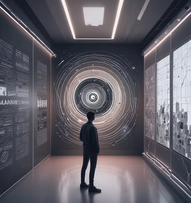A building with a blue roof and a sign that reads 'Centre for Strategic and Sustainable Infrastructure' is situated behind a neatly maintained lawn. In front of the building are several large potted plants and a tree stump on the grass. The foreground features a row of small, green bushes along a paved pathway. Tree branches partially frame the image from above.