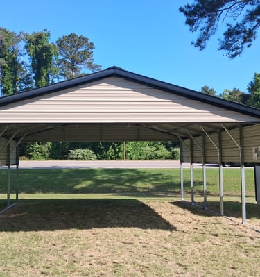 Two-car carport custom design by PVBMC