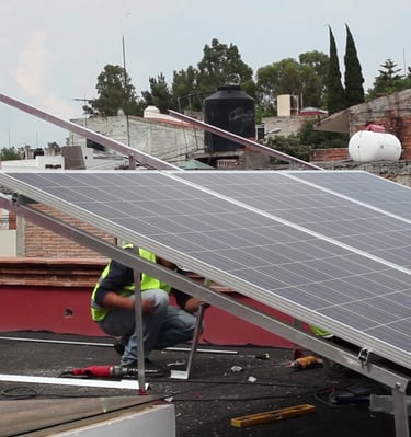 Panel solar techo inclinado