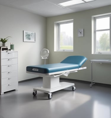 Wooden chairs with beige fabric slings surround small round wooden tables in what appears to be an outdoor cafe setting. Potted plants are placed around the area, and there's a blurred image of a person in the background, suggesting a relaxed and casual atmosphere.