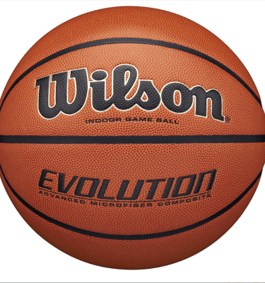 a basketball ball with the words evolution evolution