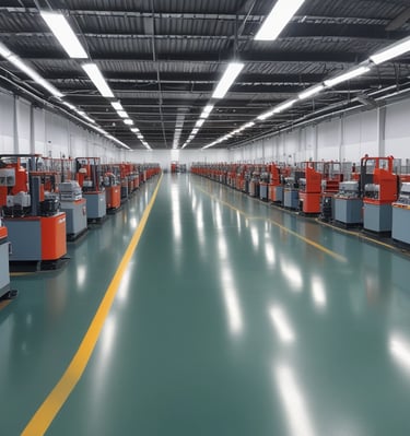 A person stands in front of large, industrial machinery with several cylindrical tanks. The machinery has a utilitarian design with visible pipes and valves. The person is wearing a red and black jacket, standing on a platform with railings.