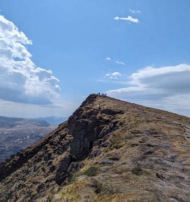Group on mountain summit