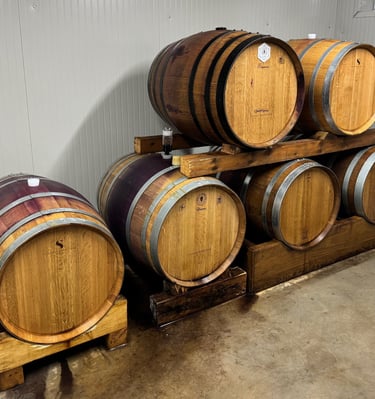 Holzfässer im Keller