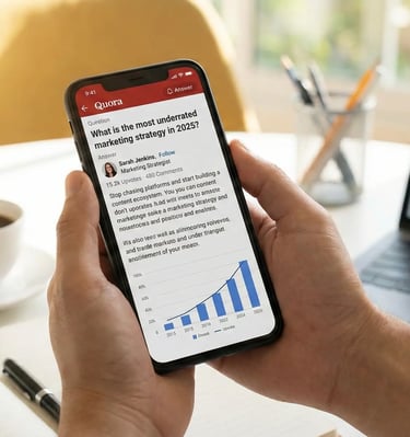 Quora answers with high upvotes demonstrating thought leadership