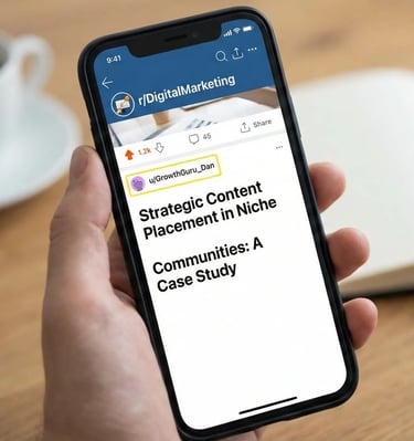 Reddit community engagement post highlighting strategic content placement