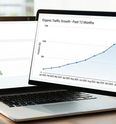 Organic traffic growth over 12 months period