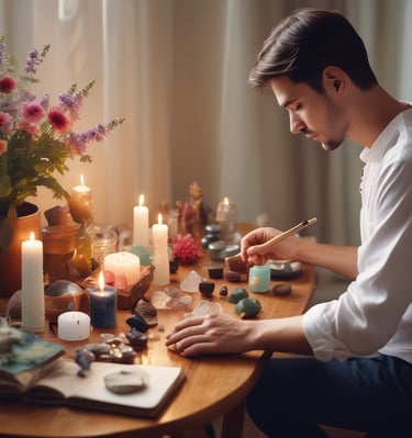 A serene group seated in a softly lit room, engaged in mindful meditation during a workshop.