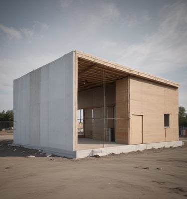 Close-up of skilled workers laying bricks to build a sturdy residential wall.