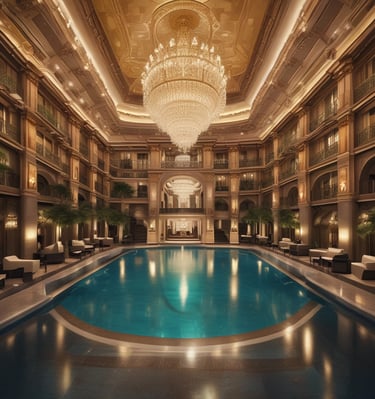 A sleek, glass-fronted premium office tower reflecting the blue sky.