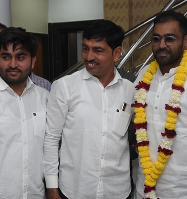 Jiignesh C Patil Chairman of All India football federation beach soccer With Akshay Rawal