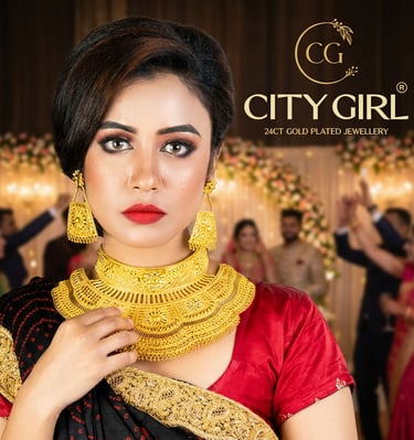 City Girl Jewellery - City Gold Jewellery -18Carat Gold Plated Bridal Wear Party Wear Daily Wear