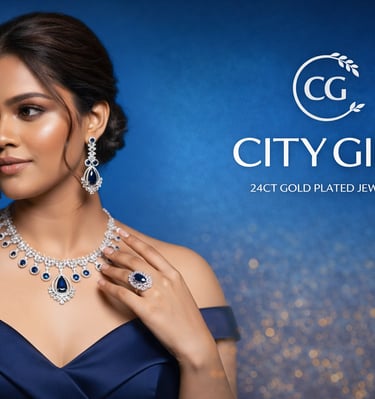 City Girl Jewellery - City Gold Jewellery -18Carat Gold Plated Bridal Wear Party Wear Daily Wear