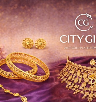 City Girl Jewellery - City Gold Jewellery -18Carat Gold Plated Bridal Wear Party Wear Daily Wear
