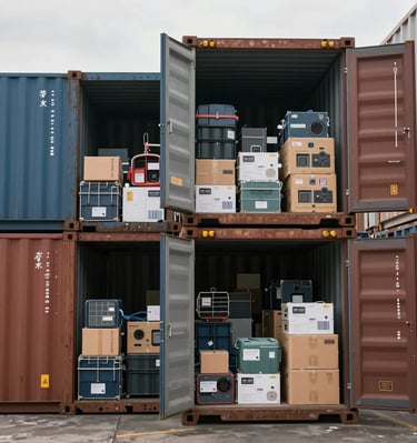 A vibrant marketplace scene showing professionals exchanging goods in a modern setting.