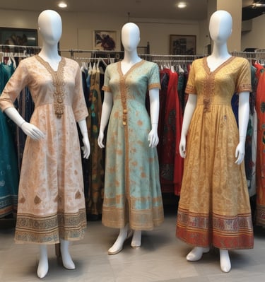 Doorstep fabric pickup bag with traditional Indian prints, ready for delivery.