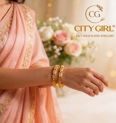 citybangles.in - Citgirl jewellery 18 Carat Gold plated Bridal wear bangle sets with premium quality