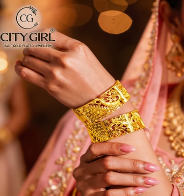 citybangles.in - Citgirl jewellery 18 Carat Gold plated Bridal wear bangle sets, Party Wear