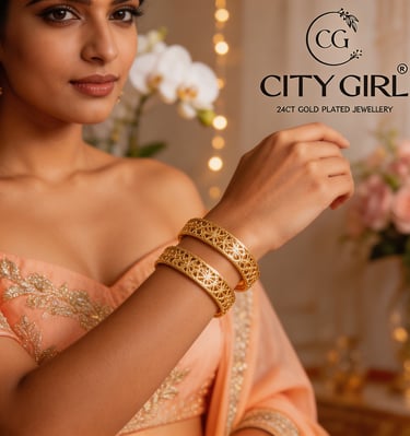 citybangles.in - Citgirl jewellery 18 Carat Gold plated Bridal wear bangle sets  Cocktail Party Wear