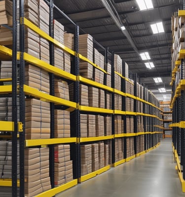 Industrial safety gates installed at a mezzanine entrance with green accents.