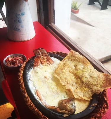 Trucha al Ajillo, Frijolada Restaurante Café Bar Canela Que Que, Circasia Quindio