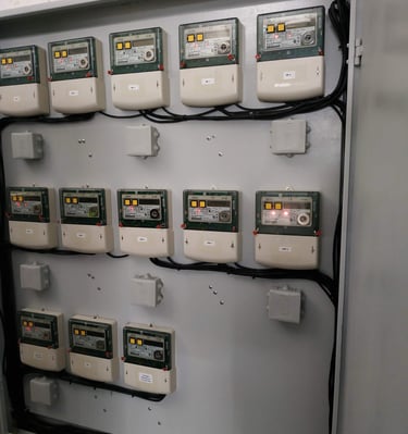 Панель управления счетчиками электроэнергии 10 кВ.