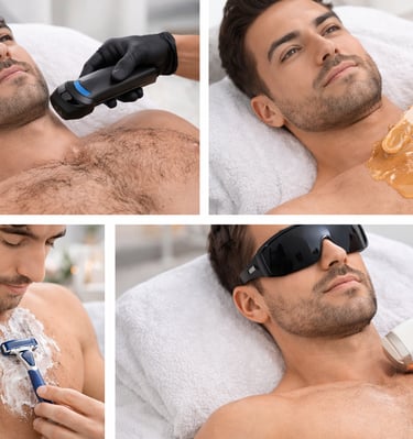 Depilação Masculina varios métodos
