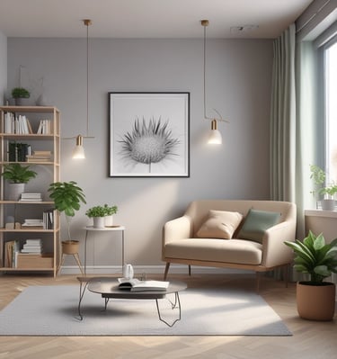 A bright window with natural light illuminating a modern therapy office.