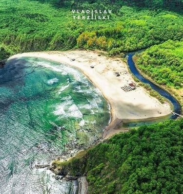 Silistar beach Bulgaria Black Sea, birdeye view