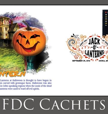 illustrated envelope of a Jack O' Lantern