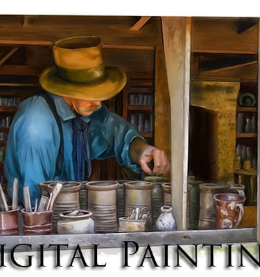 painting of a potter