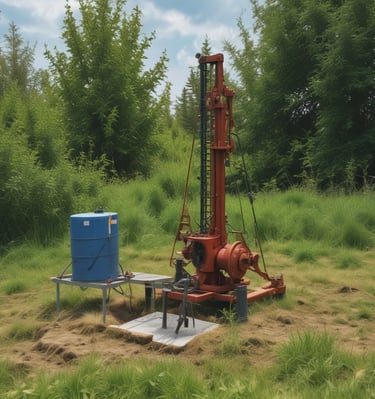 nedidelis seno tipo vandens gręžinys