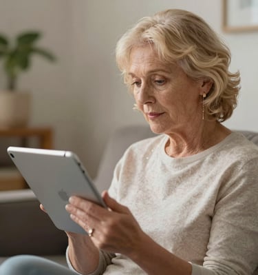Senhora com seu Ipad
