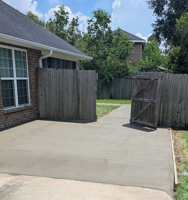 Residential concrete patio installation in Pensacola FL