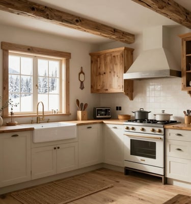 Sleek kitchen island with modern gadgets and minimalist decor.