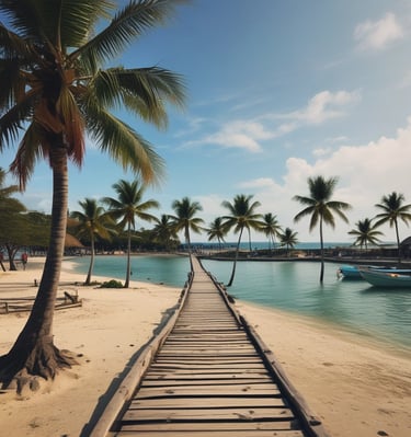 Travelers hiking along a lush green trail with panoramic ocean views.
