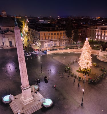 Piazza del popolo nelle festività natalizie - Roma