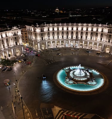 Piazza della Repubblica a Roma da drone 2025